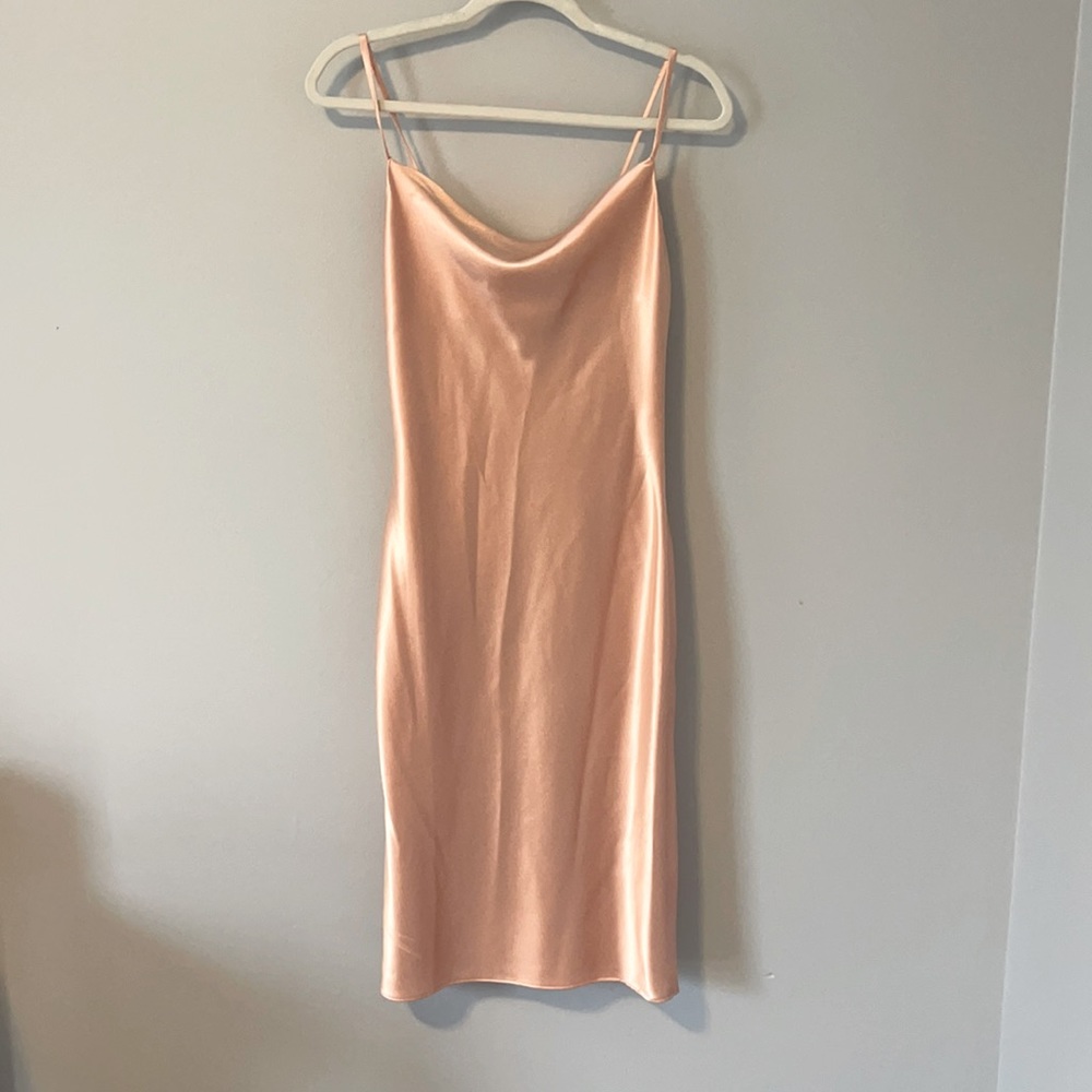 Satin Blush Slip Dress
